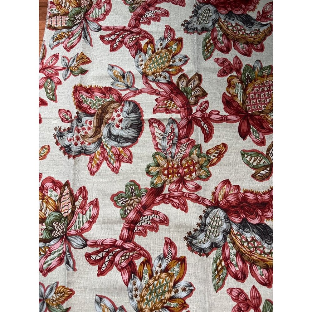 Vintage Westgate Fabrics Tobago Screen Print Union Cloth 1960 Floral Design 1 ya